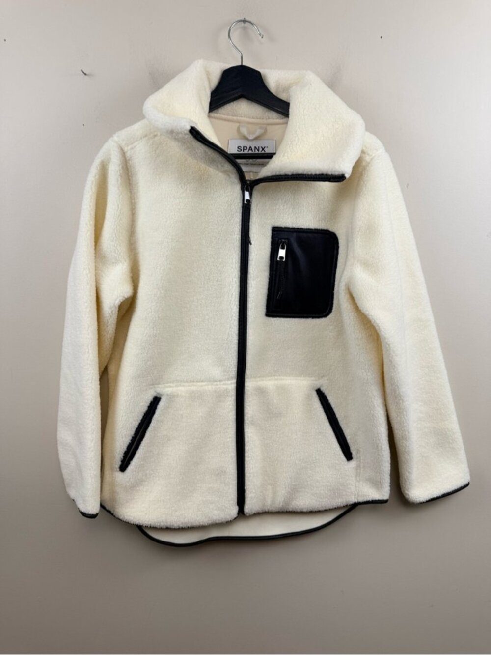 SPANX Sherpa zip up jacket medium Euc